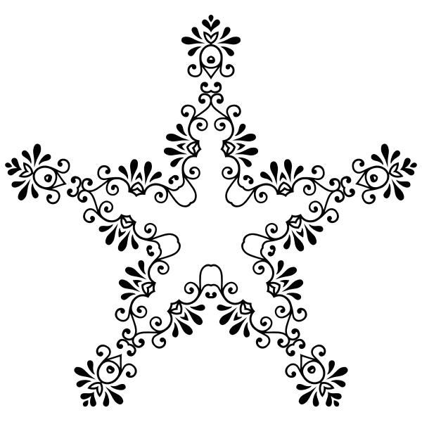 SVG Flowery star vector silhouette