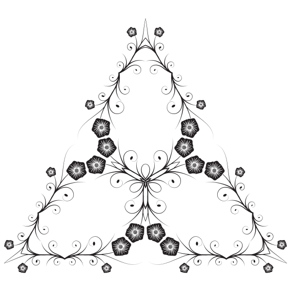 SVG Flowery triangle vector silhouette