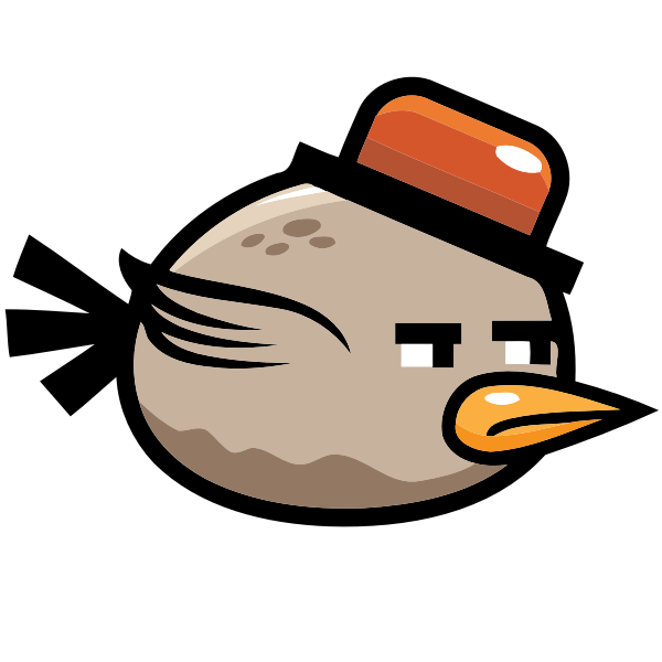SVG Flying bird with red hat