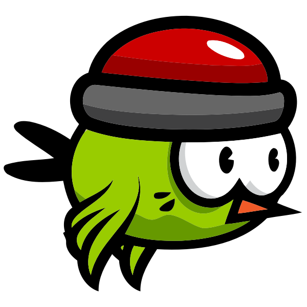 SVG Flying green bird