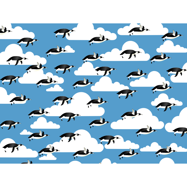 SVG Flying penguins