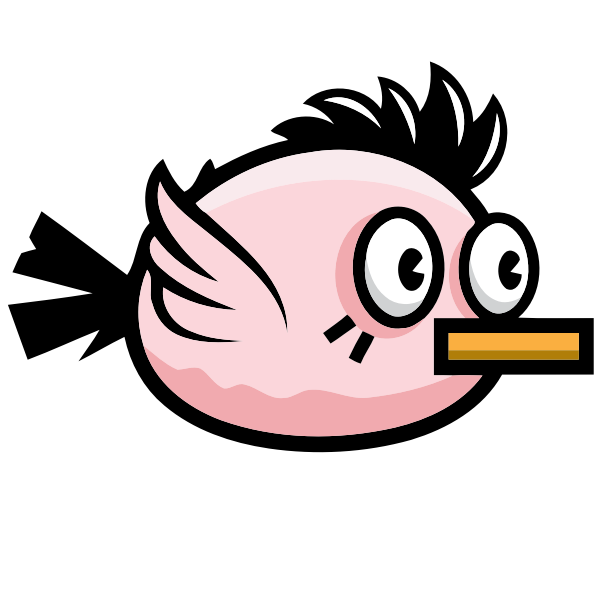 SVG Flying pink bird