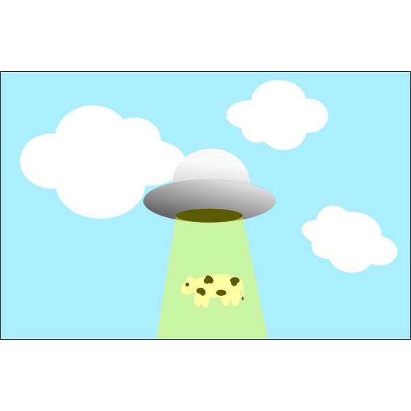 SVG Flying saucer taking cow