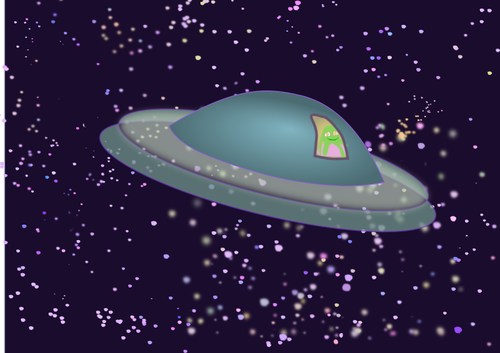 SVG Flying Saucer with Alien