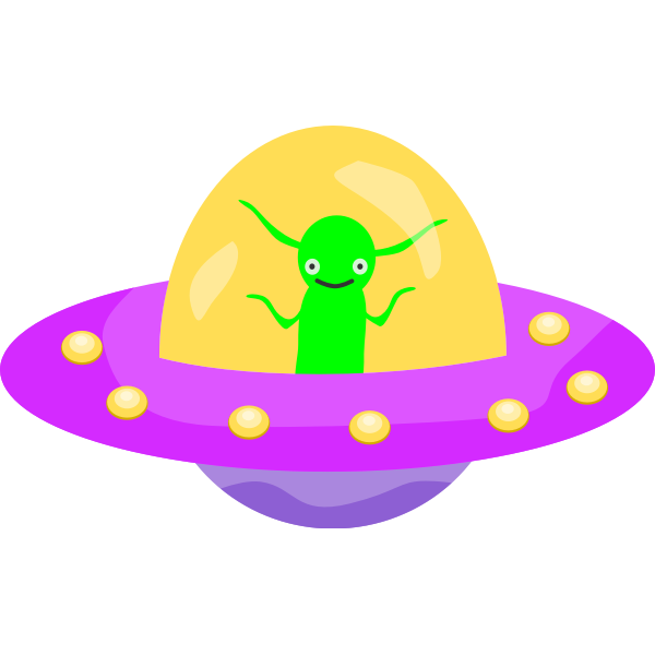 SVG Flying saucer with an alien inside