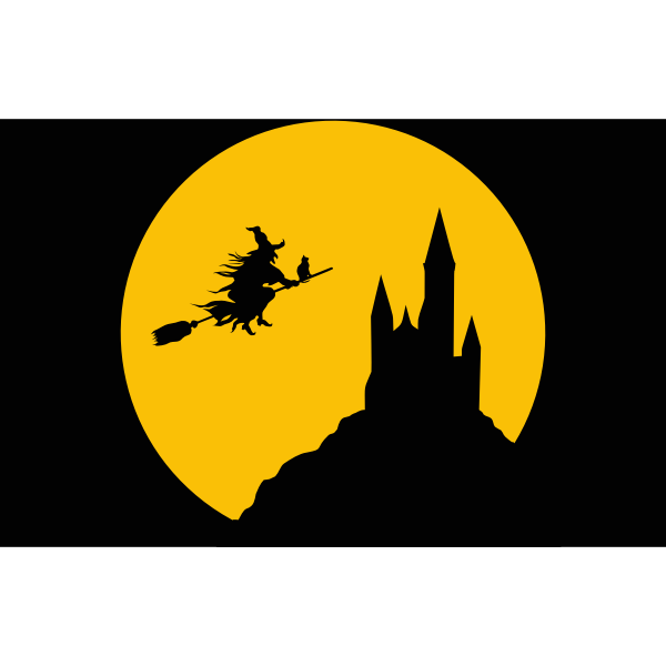 SVG Flying witch silhouette