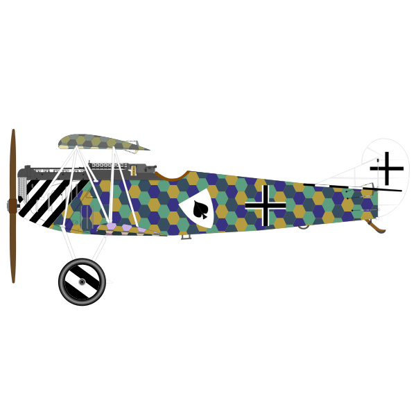 SVG Fokker D VII aeroplane vector image