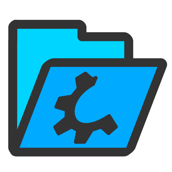 SVG folder cyan open