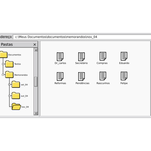 SVG Folder menu with files vector image