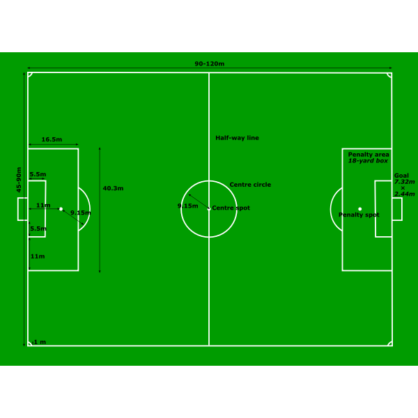 SVG Football Pitch Measurements Vector