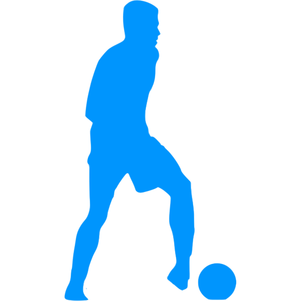 SVG Football player blue silhouette clip art