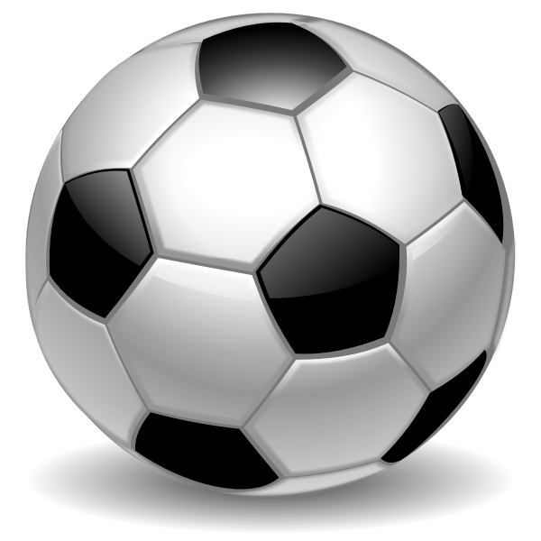 SVG Football with white hexagons and black pentagons vector graphics