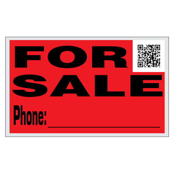 SVG For Sale Sign With QR Code