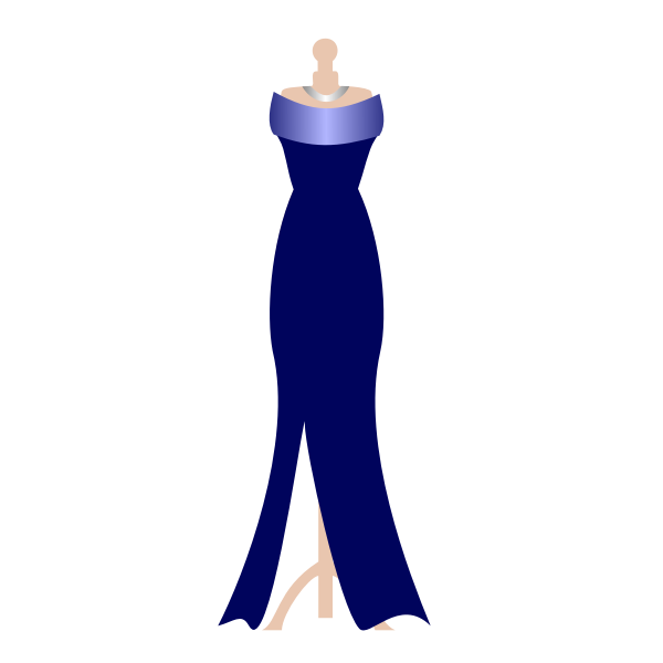 SVG Formal navy dress on dress stand vector image