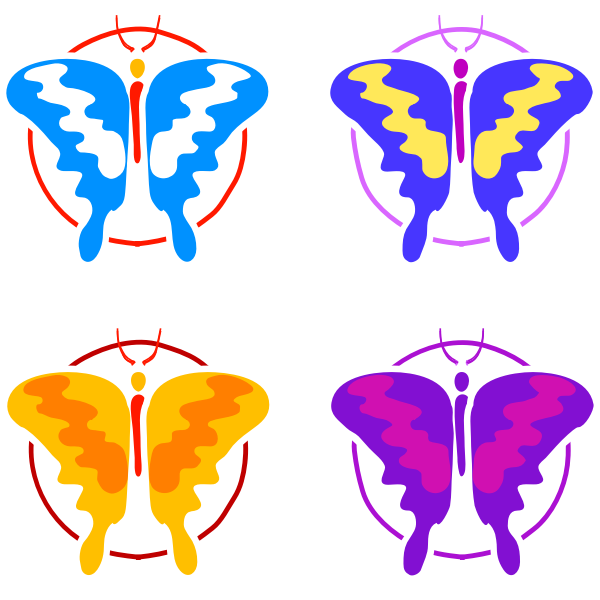SVG Four butterflies