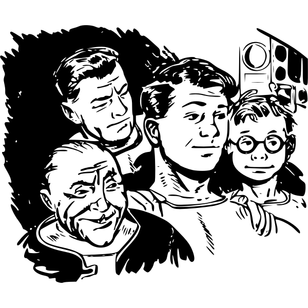SVG Four cadettes from Danger in Deep Space vector image