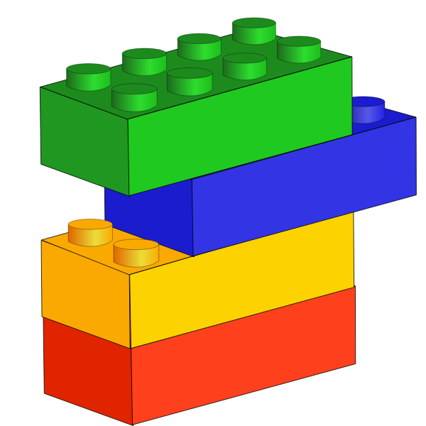 SVG Four colorful building blocks vector image
