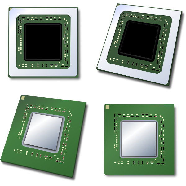 SVG Four CPUs vector image