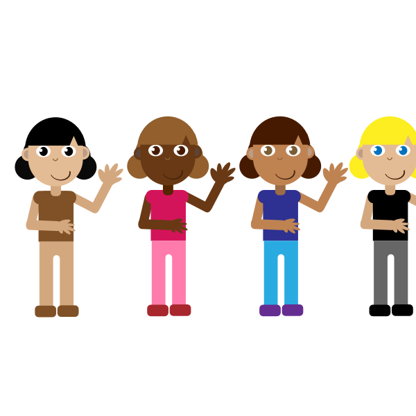 SVG Four different girls