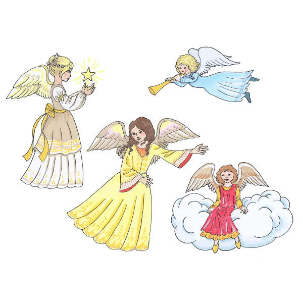 SVG Four female angels