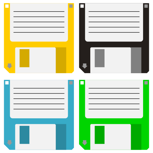 SVG Four floppy disks