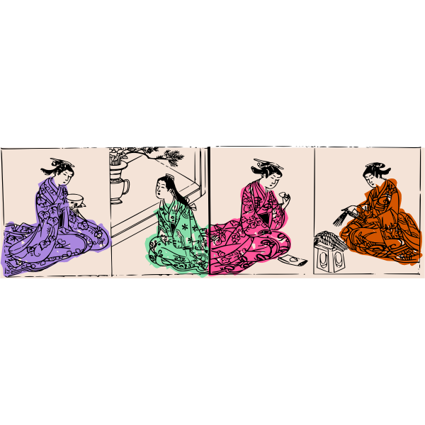 SVG Four geishas in different poses