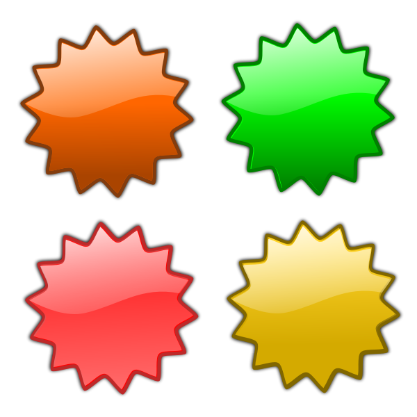 SVG Four geometrical stars vector illustration