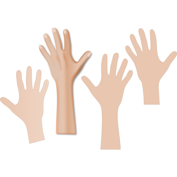 SVG Four hands reaching upwards
