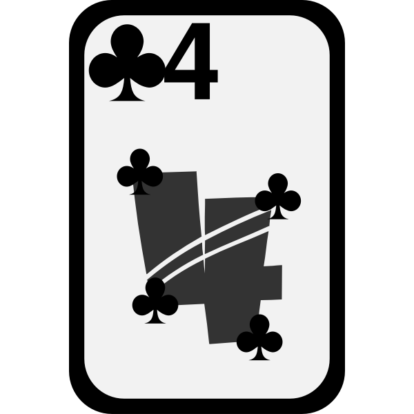 SVG Four of Clubs funky playing card vector image