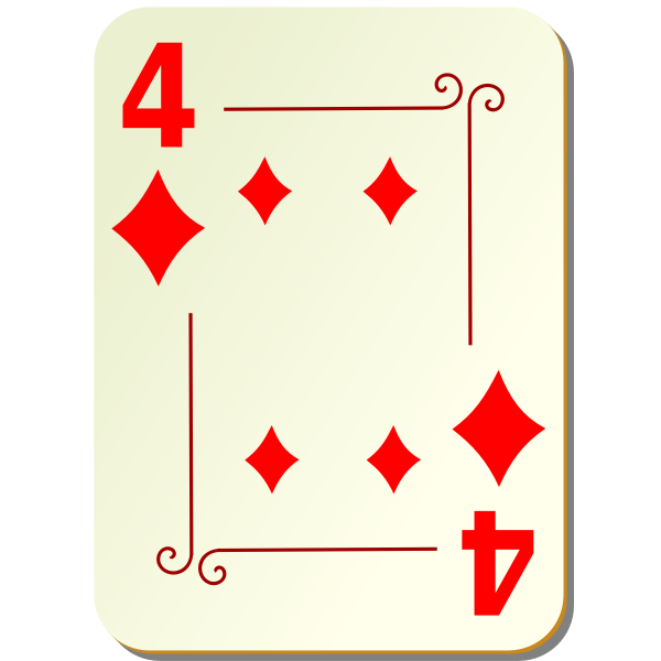 SVG Four of diamonds vector clip art