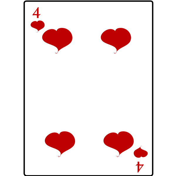 SVG Four of hearts playing card vector illustration