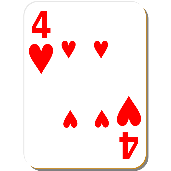 SVG Four of hearts vector illustration