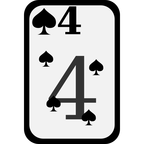 SVG Four of Spades funky playing card vector clip art