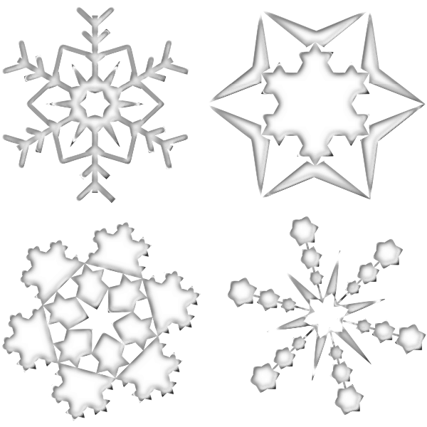 SVG Four snowflakes