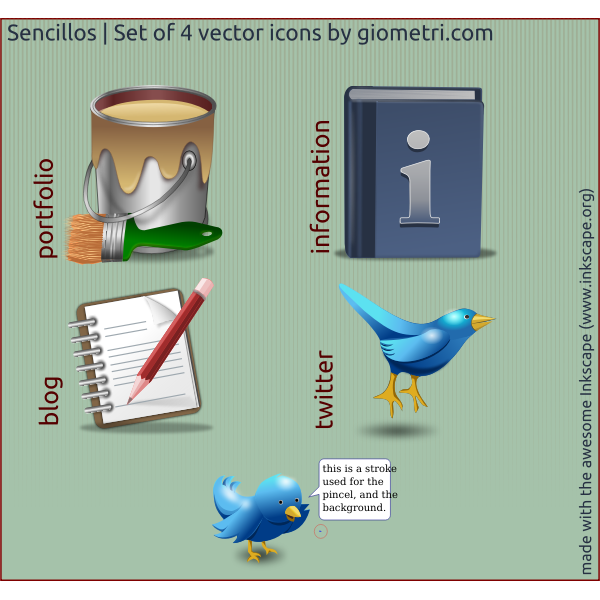 SVG Four vector icons