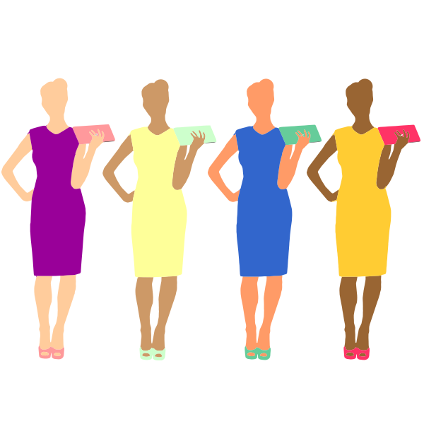 SVG Four women