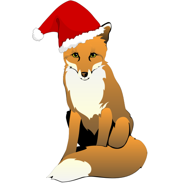 SVG Fox Wearing Santa Hat