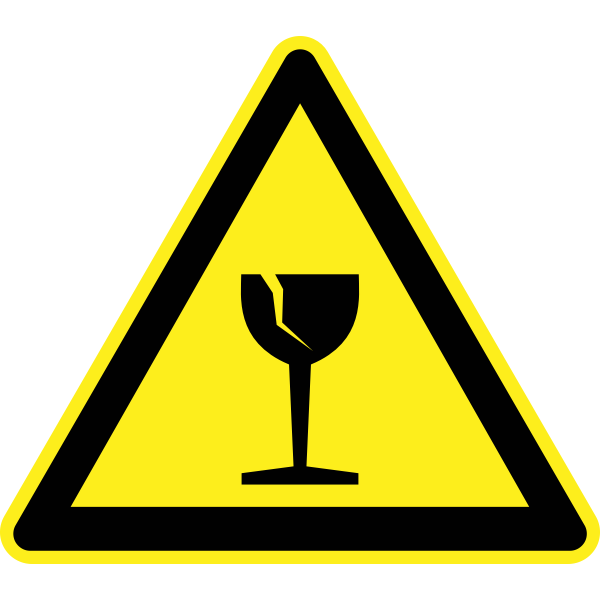 SVG Fragile item warning sign vector image