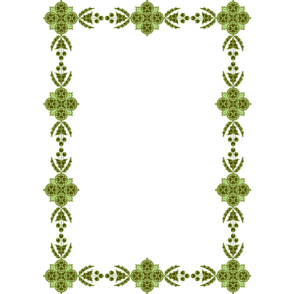 SVG Frame Floral Pattern Green Color