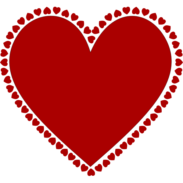 SVG Frame of hearts vector drawing