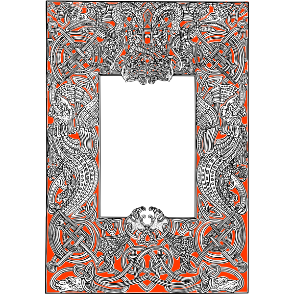 SVG Frame rectangular red and black