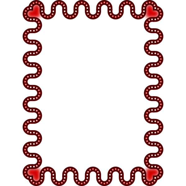 SVG Frame red colour heart theme