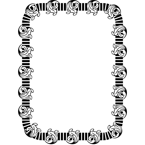 SVG Frame sqare black and white with leaves