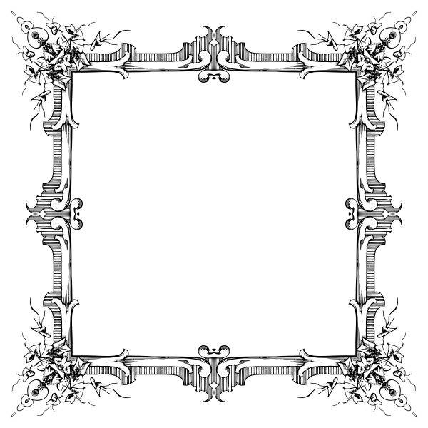 SVG Frame with floral corners