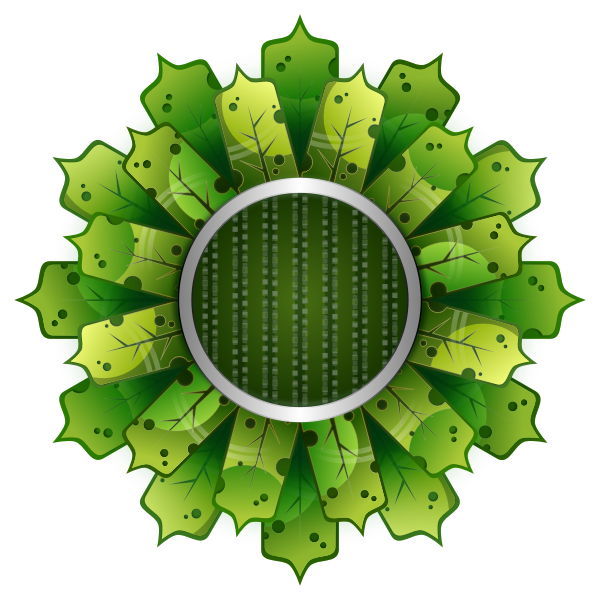 SVG Frame with green leaves