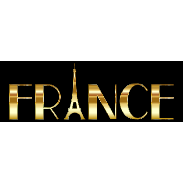 SVG France typography gold with black background