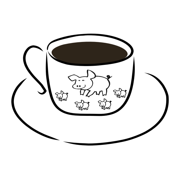 SVG Free hand drawing of a decorated coffee cup