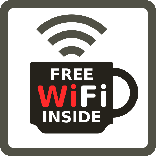 SVG Free WiFi inside label vector image