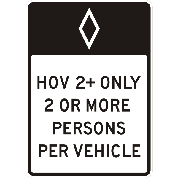 SVG Freeway sign for HOV vehicles vector drawing