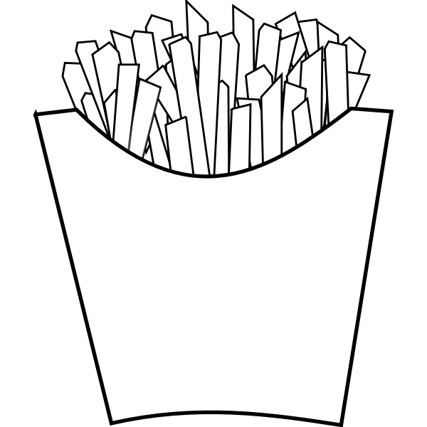 SVG French fries line art vector graphics